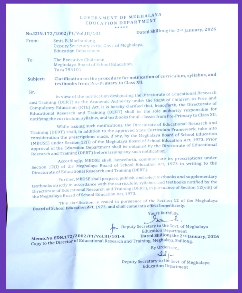 Education Department-ni on·gipa Notification-ko NGO-rang jegalata