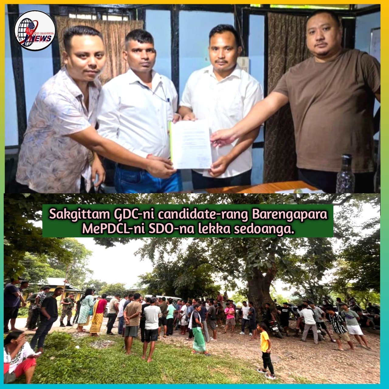 Bijoli wata tik ong·srangjani gimin jolni manderang Barengapara-ni MePDCL SDO-na badi ka·doata